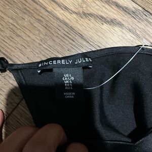 Zara Elegant Black Satin Top